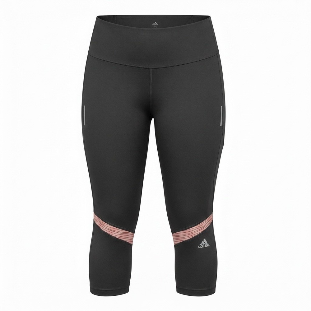 Adidas Aeroready Running Leggings Womens Size 3X Gray Pink Capri Tights